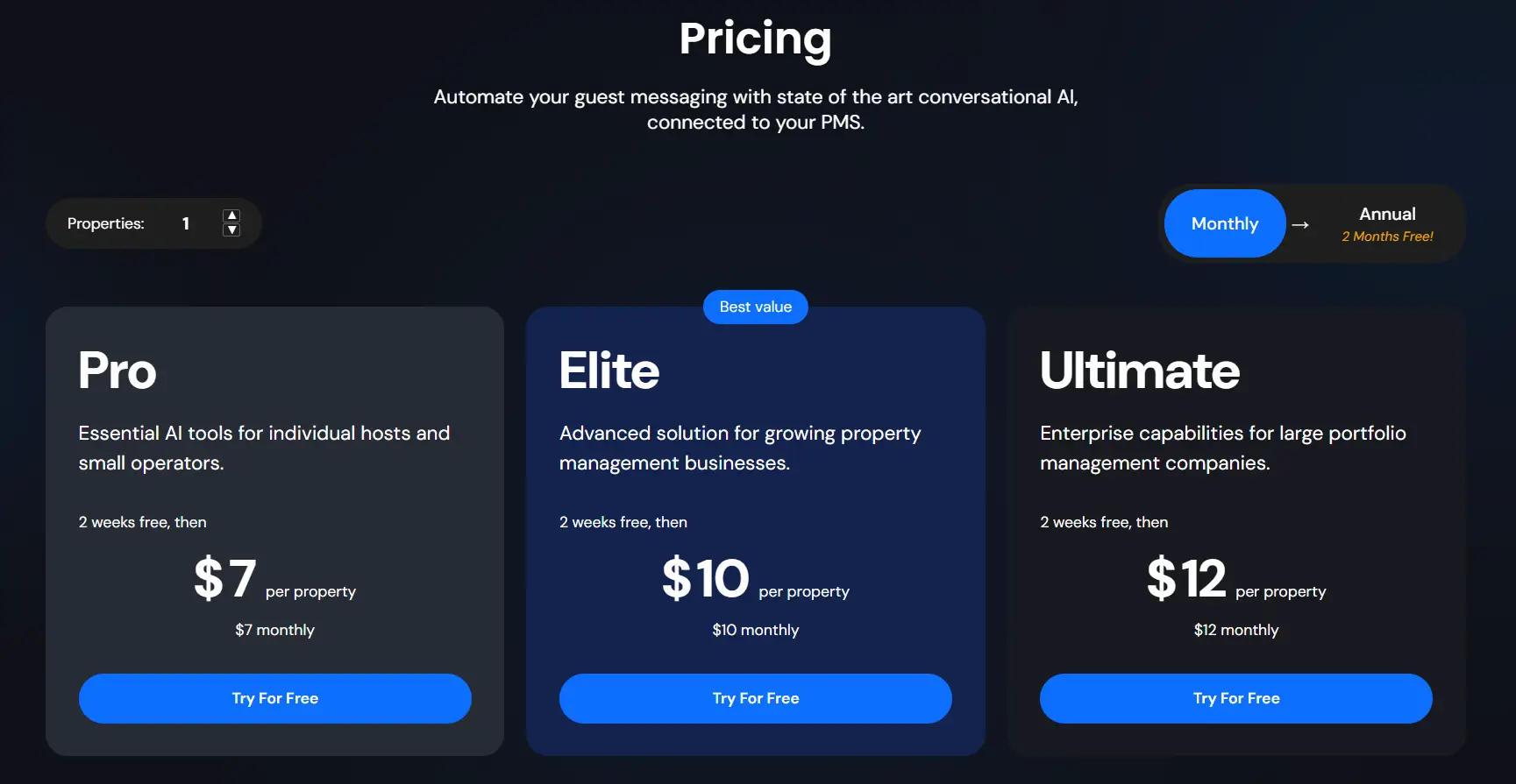 HostBuddy AI Pricing Plans: Pro, Elite, Ultimate with Monthly and Annual options