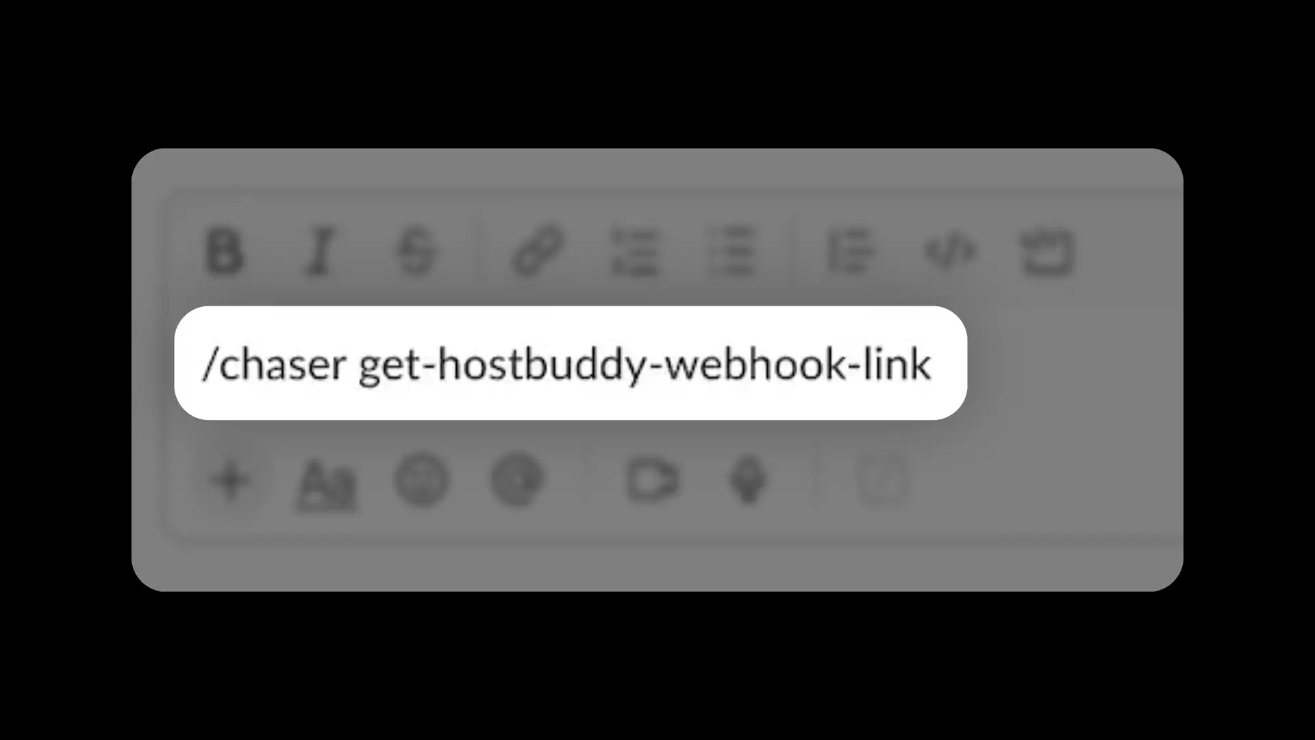 HostBuddy AI Chaser command interface for retrieving webhook link.